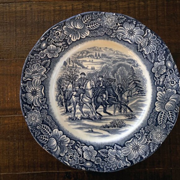 Vintage Liberty Blue “Valley Forge” Luncheon Plate | Staffordshire Ironstone - Picture 1 of 6